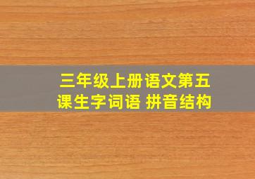 三年级上册语文第五课生字词语 拼音结构